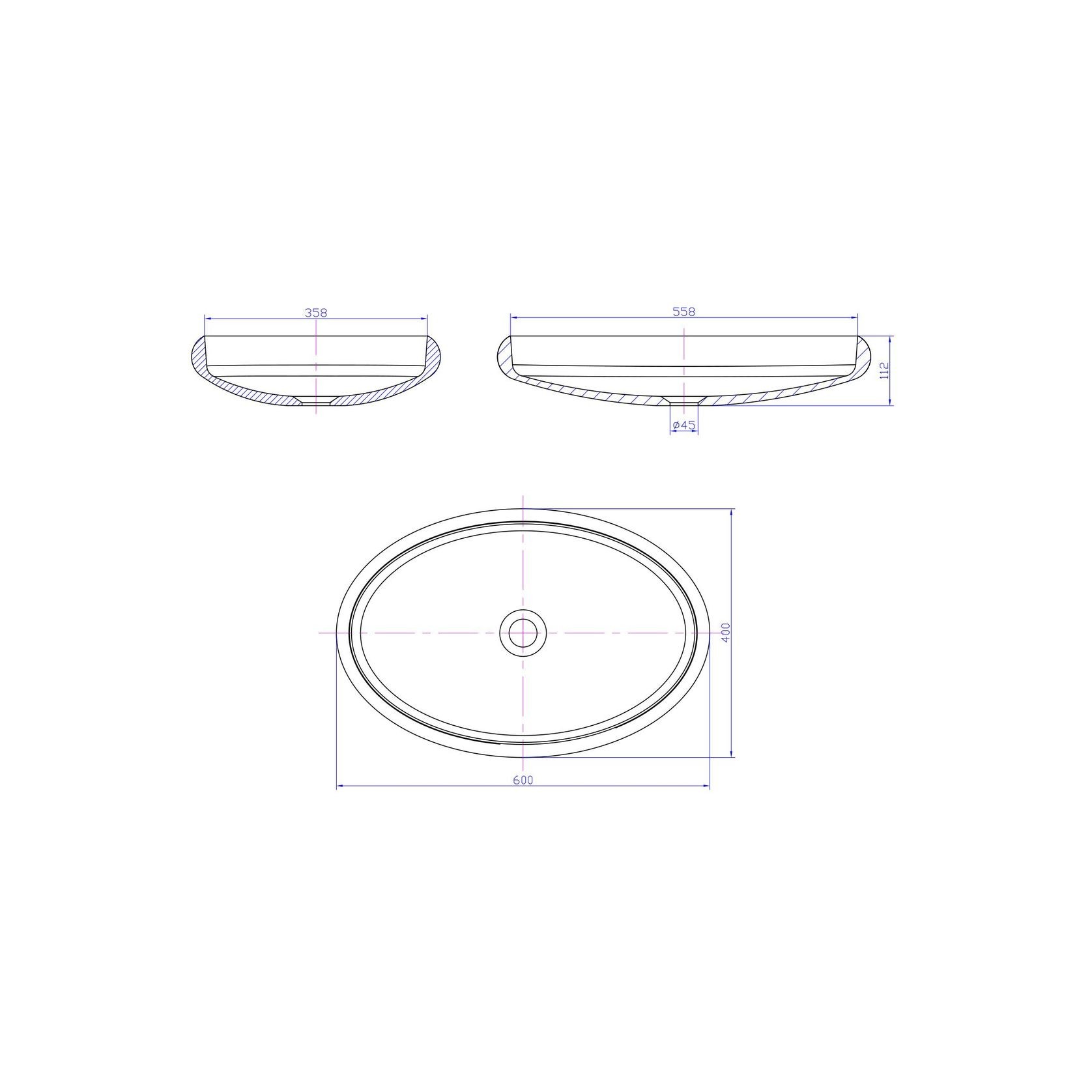 iStone Flotte Basin 600mm Matte White gallery detail image