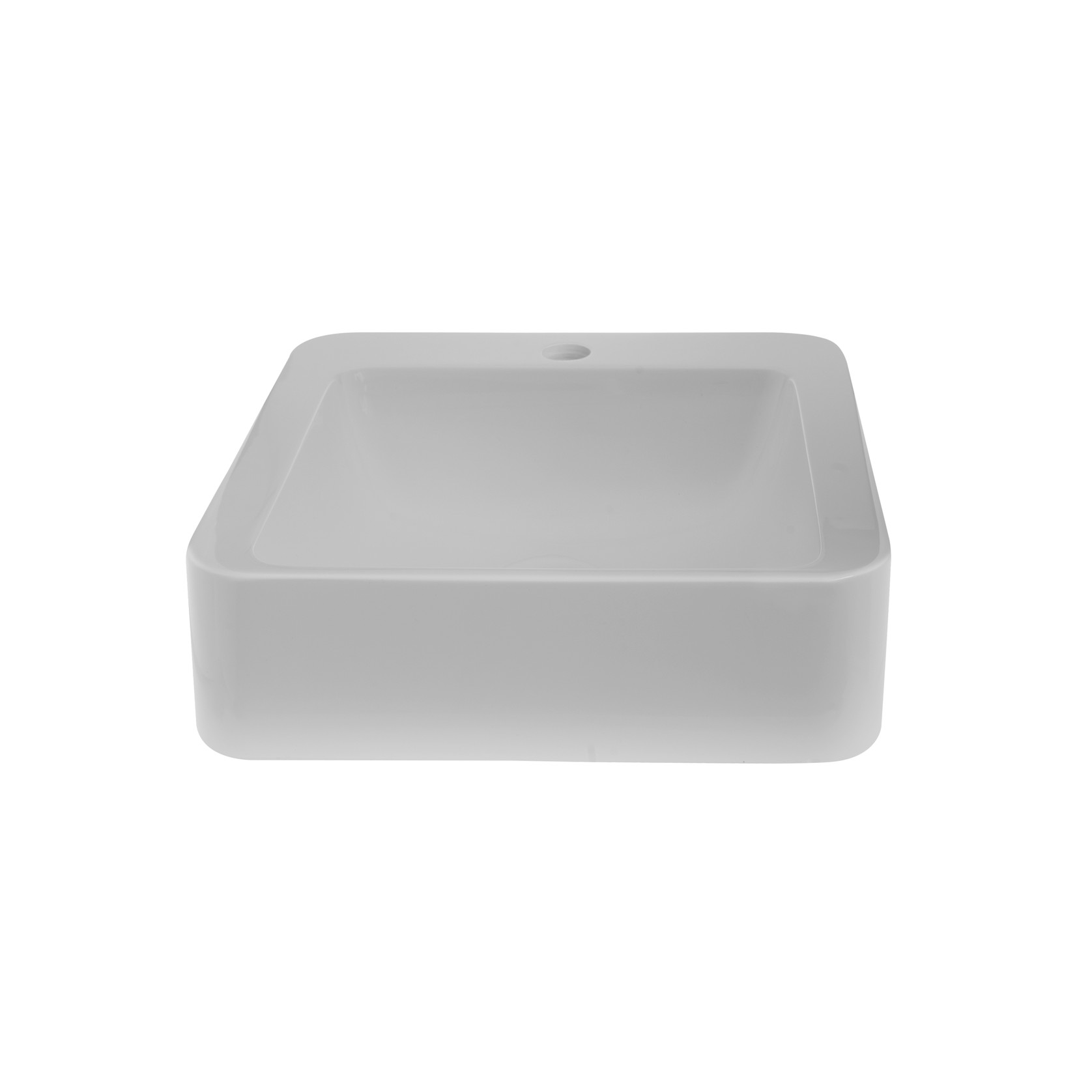 iStone Soft Square Basin 410 x 415 x 105mm Gloss White gallery detail image