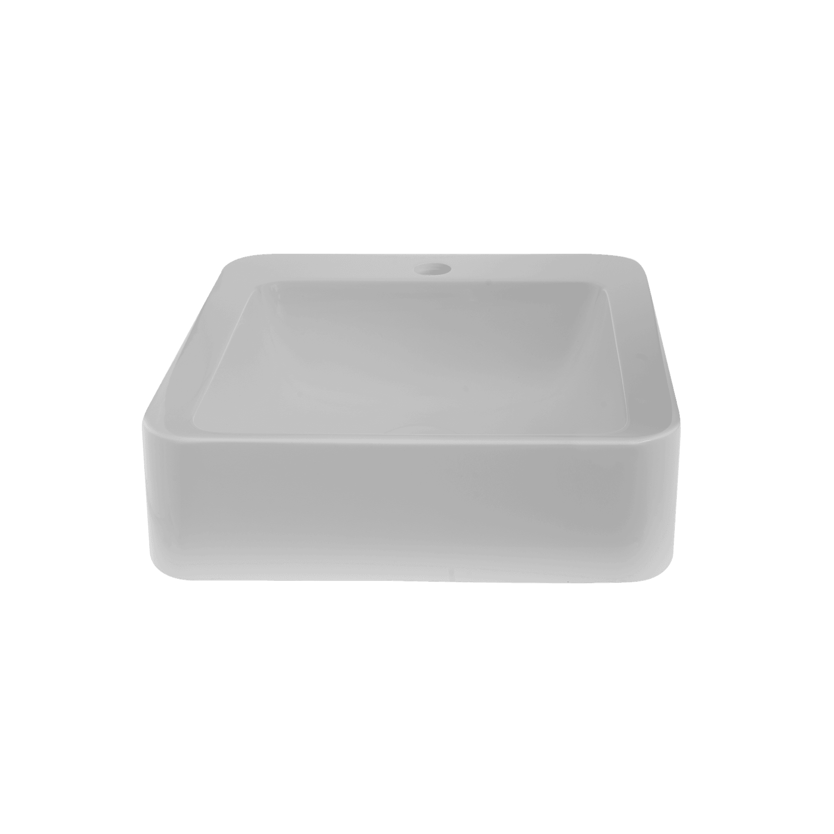 iStone Soft Square Basin 410 x 415 x 105mm Gloss White gallery detail image