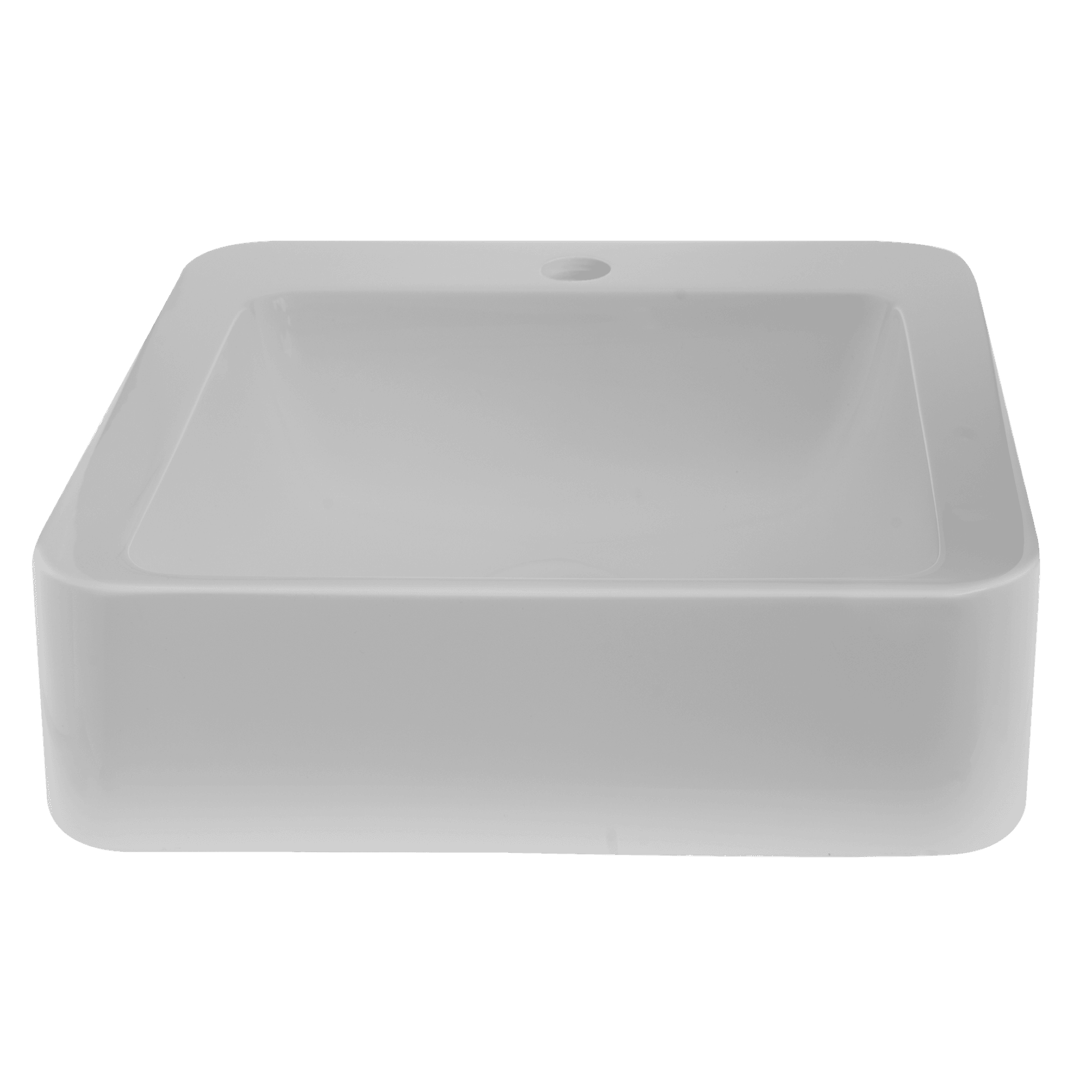 iStone Soft Square Basin 410 x 415 x 105mm Gloss White gallery detail image