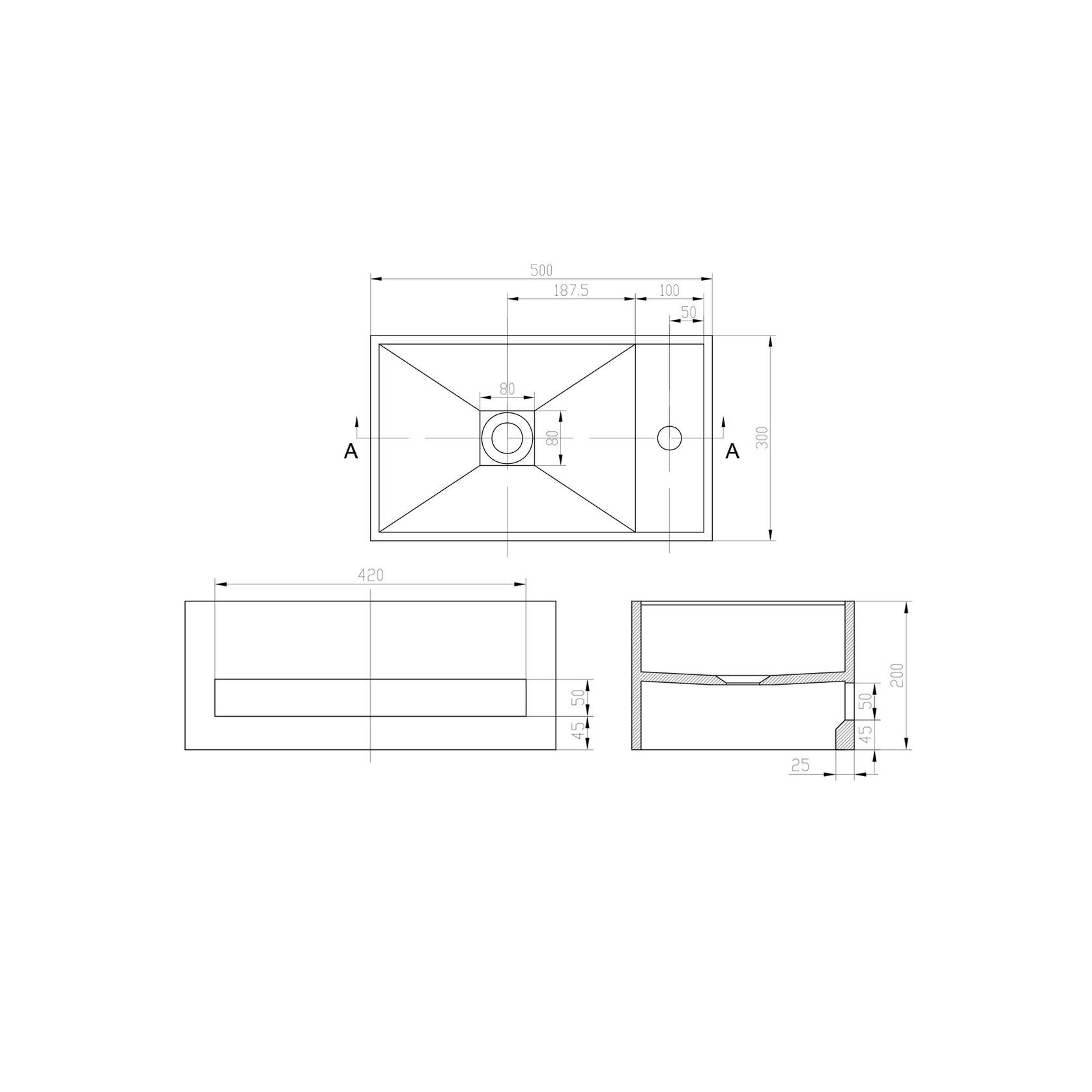 iStone WC Basin 500 x 300 x 200mm Gloss White gallery detail image