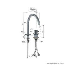 Buddy X 2 Hole Basin Mixer Swivel Spout gallery detail image