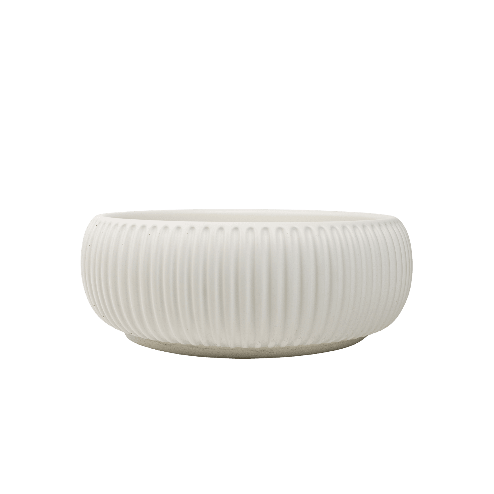 Felda Sea Salt White Fluted Concrete Basin gallery detail image