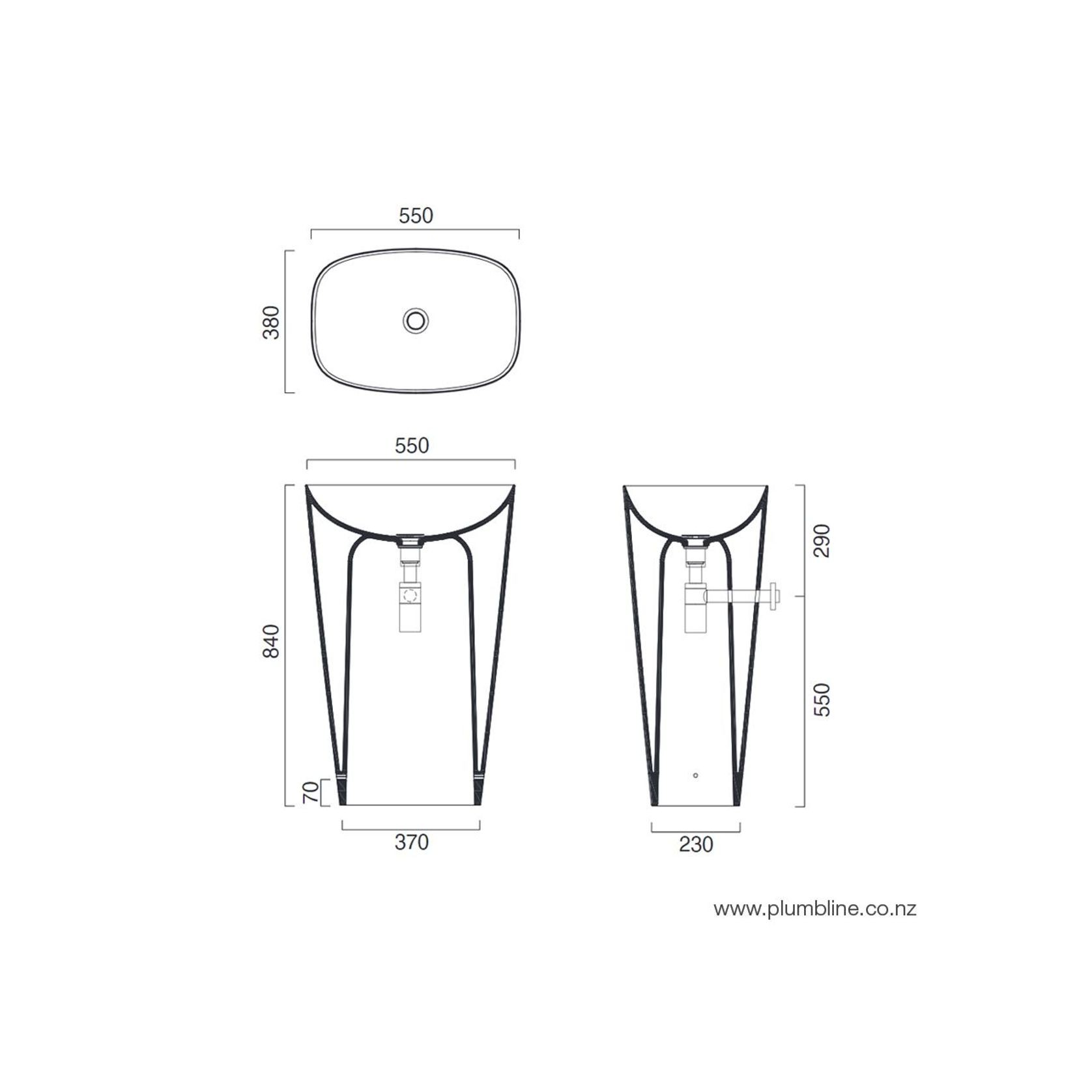 Green Lux Freestanding Basin Matt Black gallery detail image