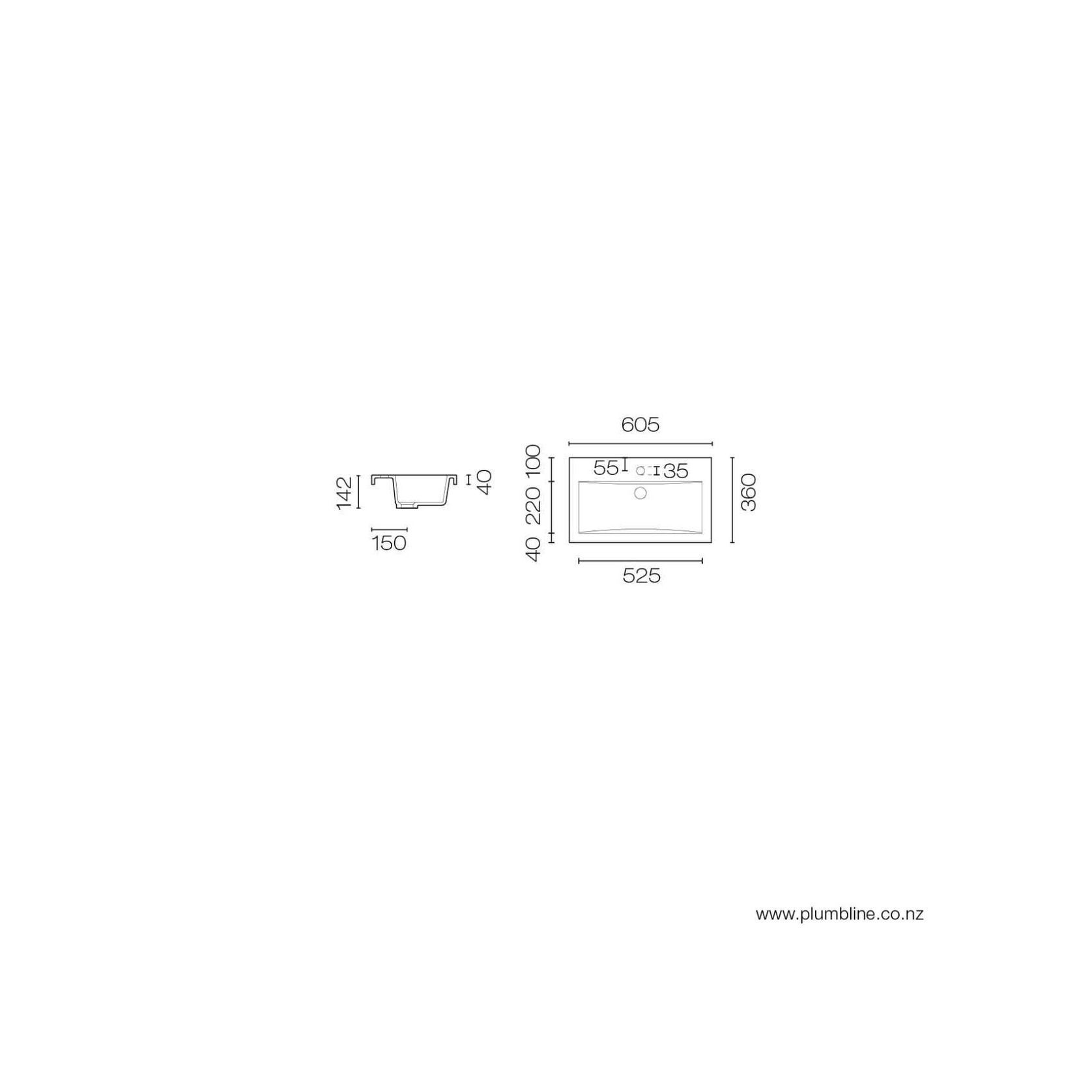 Future Slim 600 Vanity Top gallery detail image