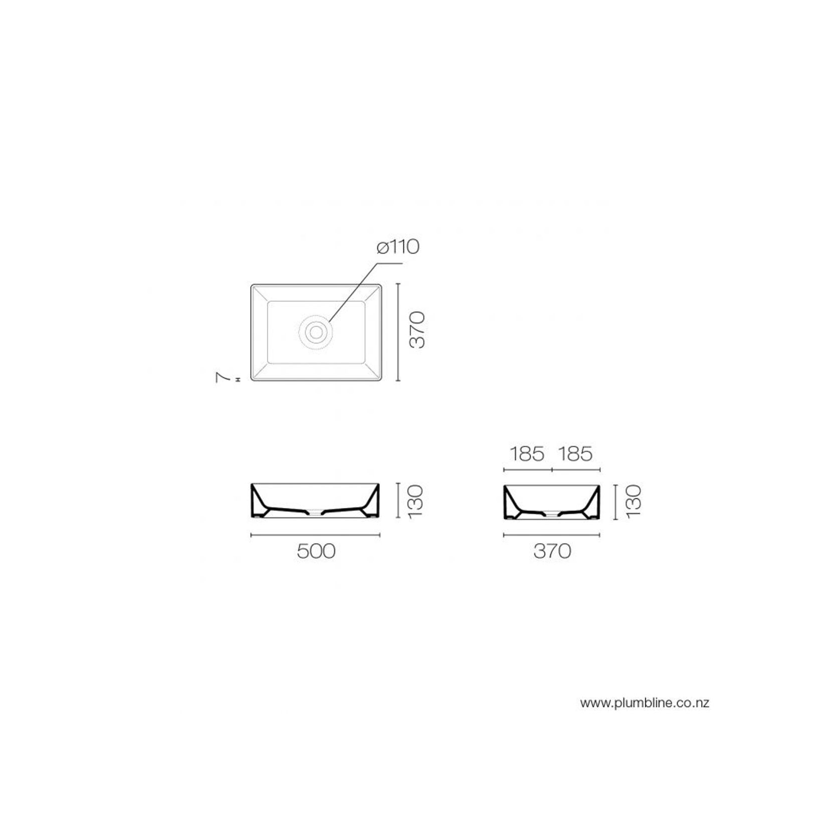 Kube X 50 Rectangle Vessel Basin gallery detail image