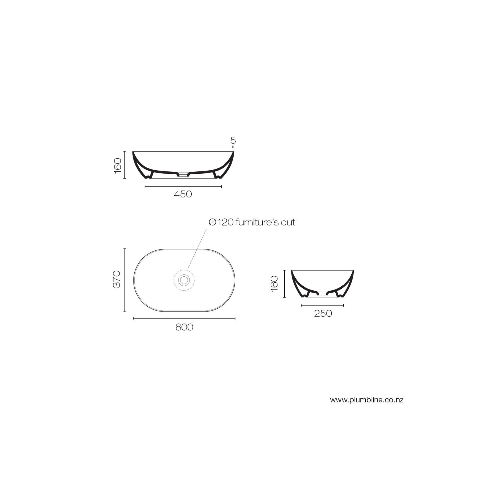 Pura 60 Oval Vessel Basin White gallery detail image