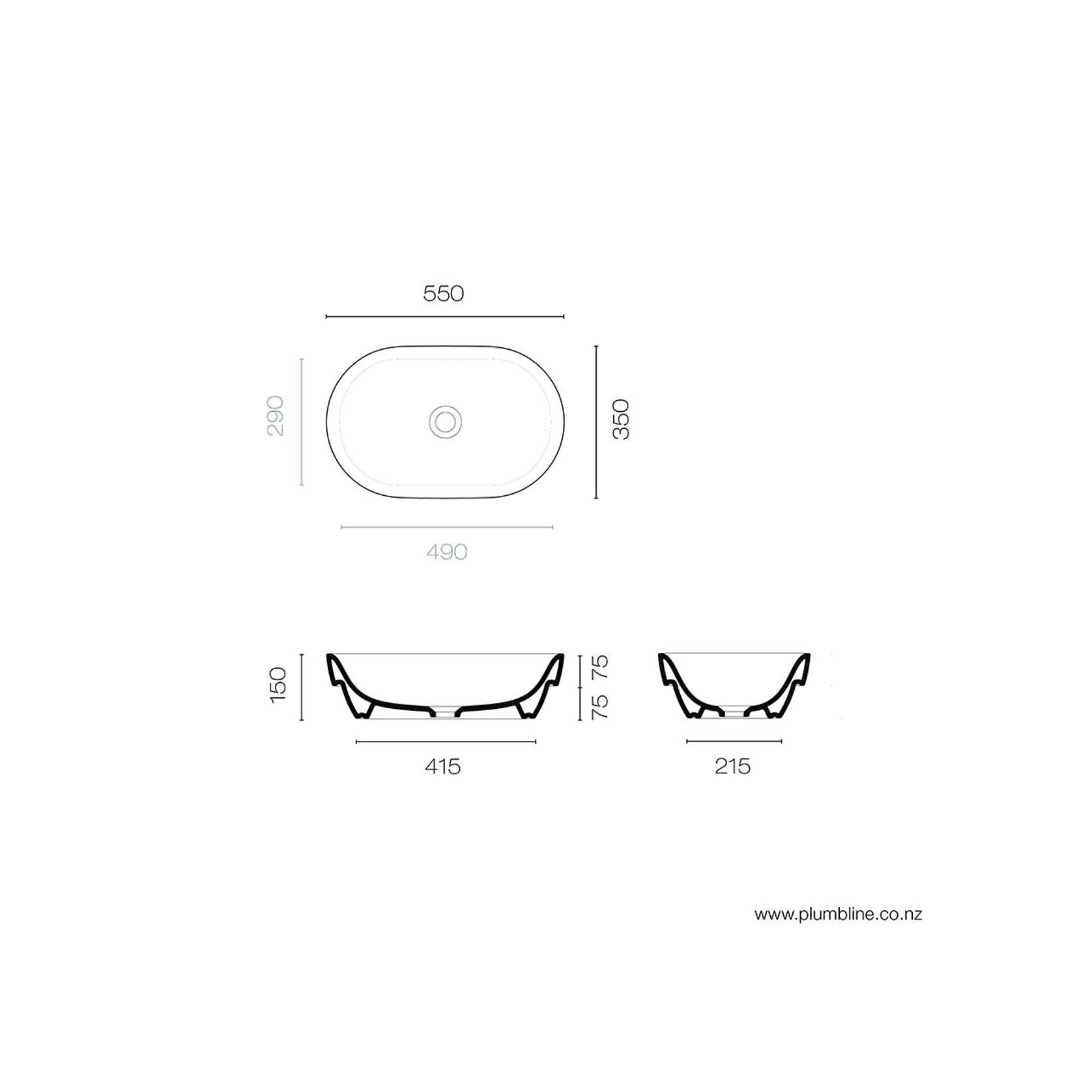 Sfera 55 Oval Inset Basin gallery detail image