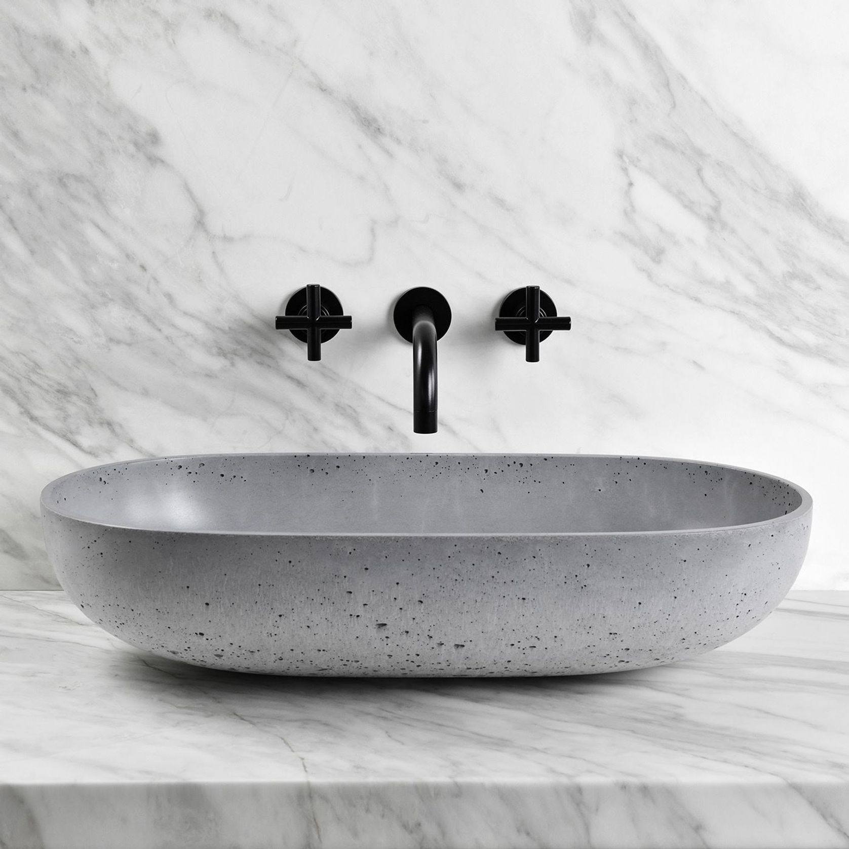 STB12 Justina Cast Concrete 600mm Basin gallery detail image