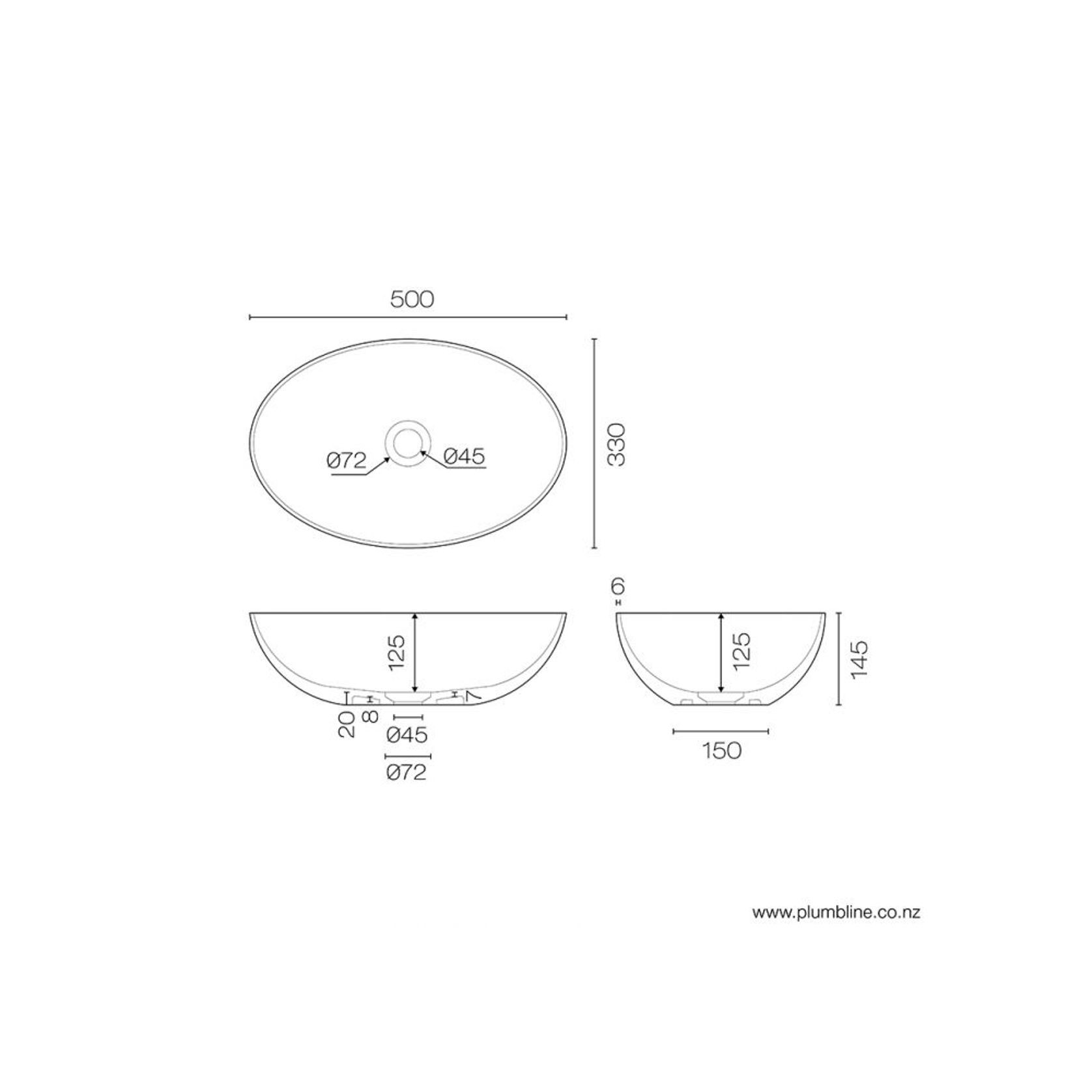 Super-Thin Mini Oval Vessel Basin gallery detail image