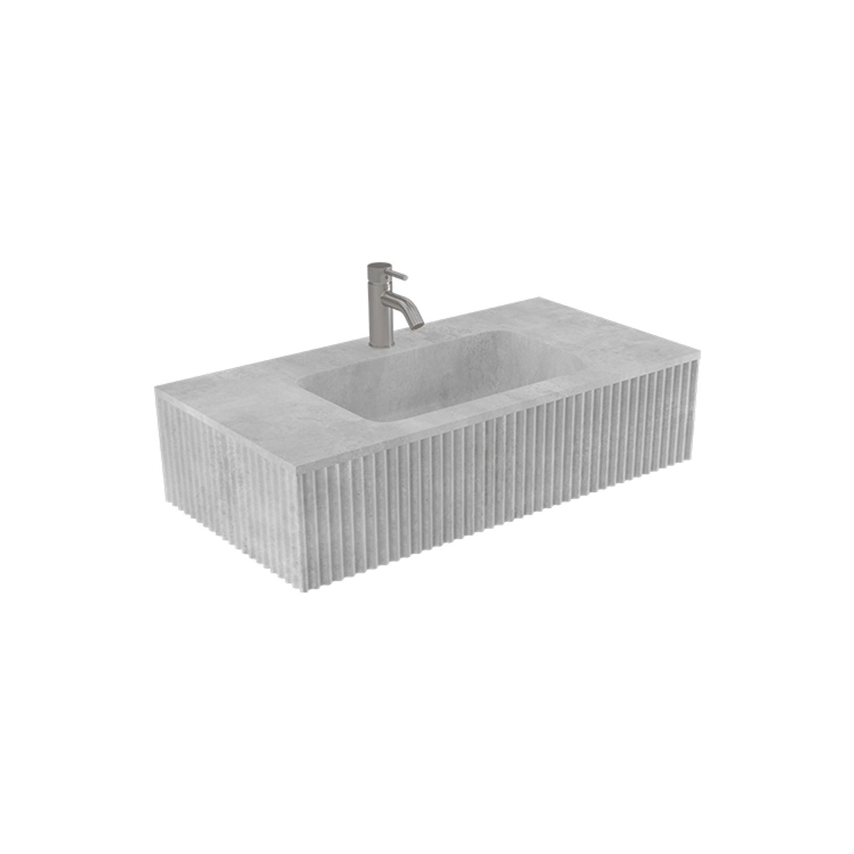 Bare Fluted Wall Basin gallery detail image