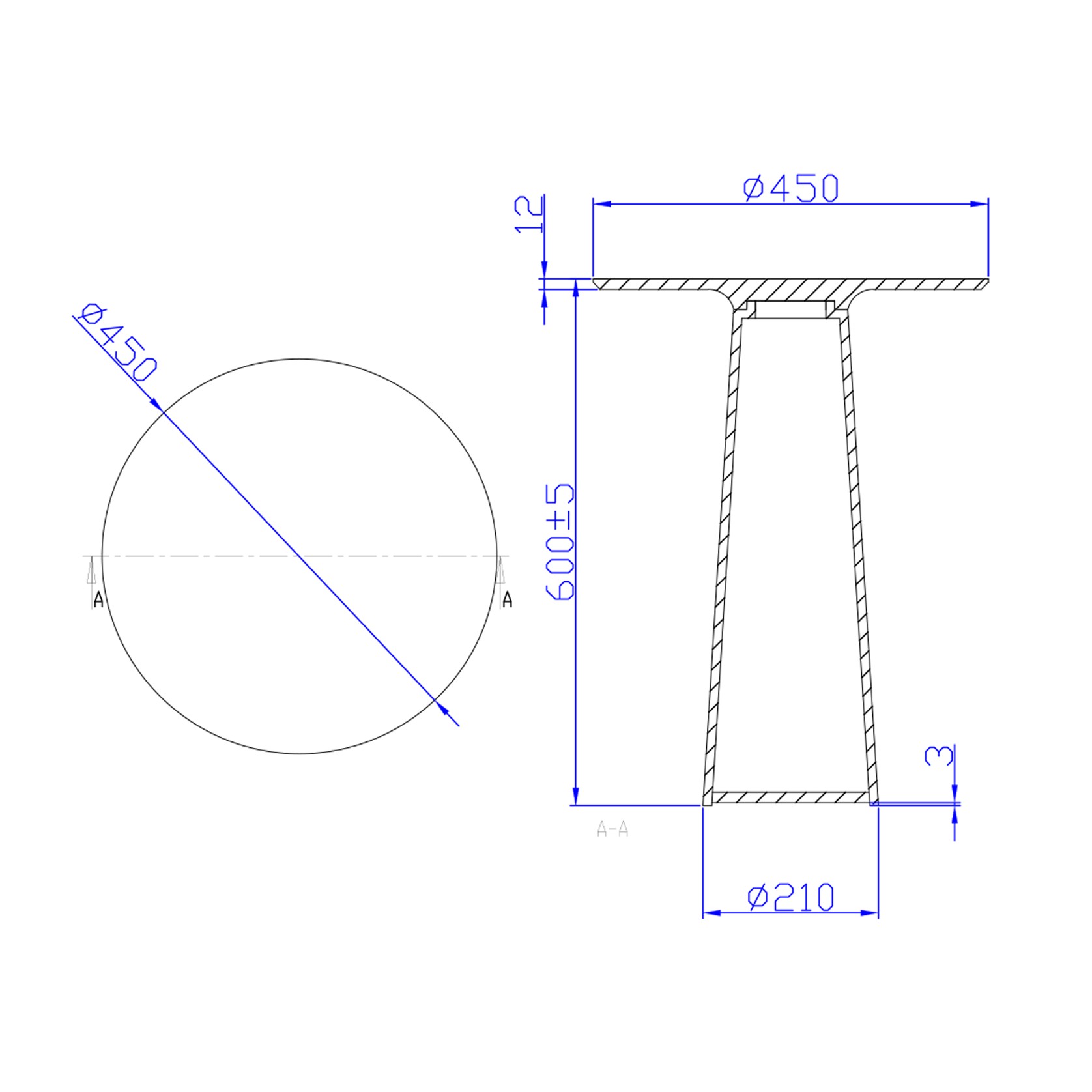 iStone Bath Table 450mm gallery detail image