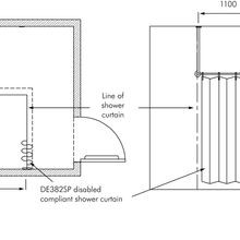 White PVC Shower Curtain  - 1800 x 1800 gallery detail image