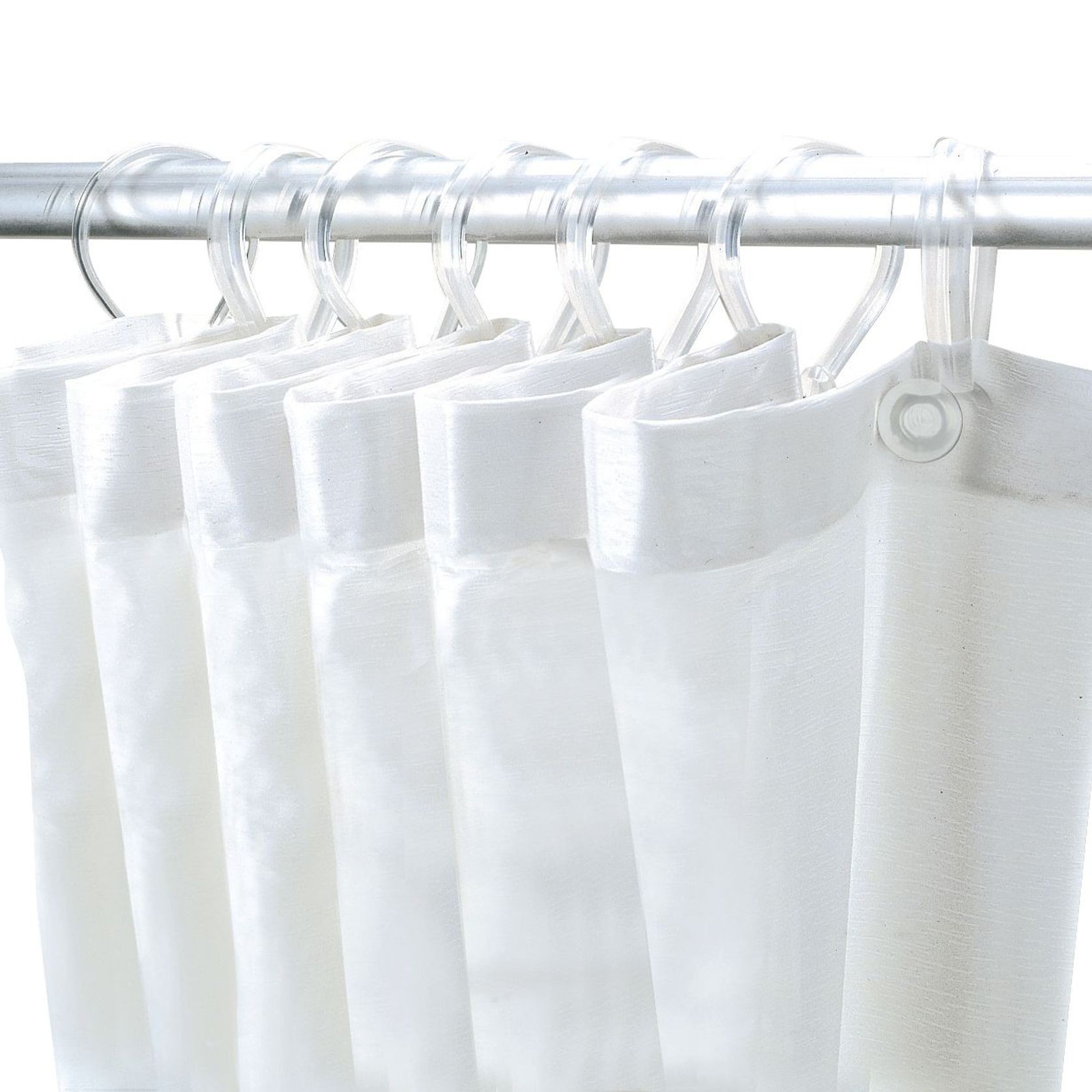 White PVC Shower Curtain  - 1800 x 1800 gallery detail image