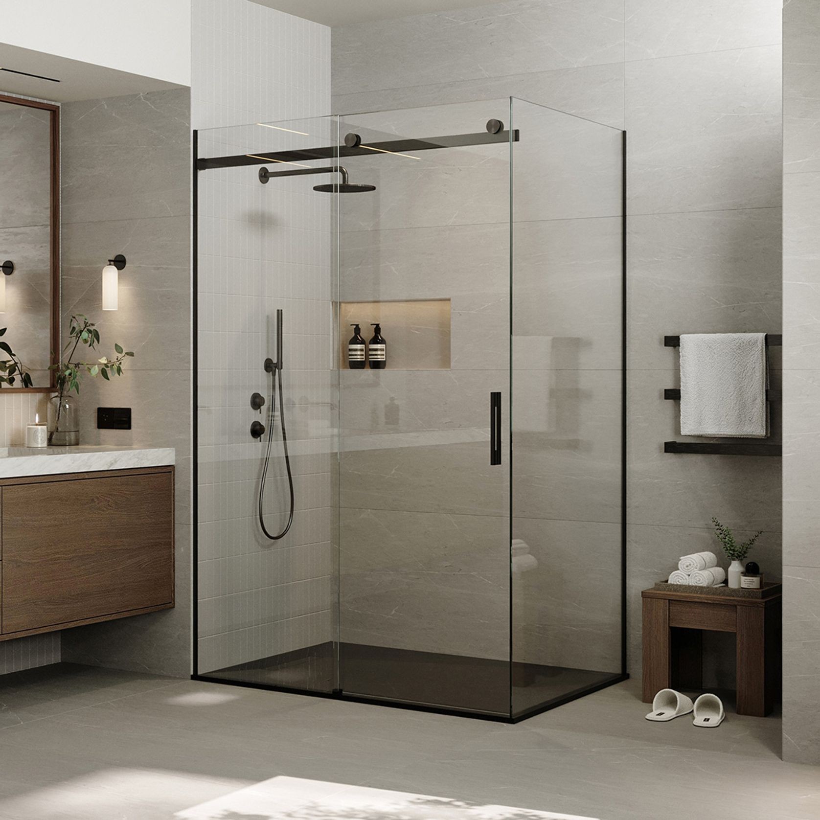 Ebony & Ivory Stone Shower gallery detail image