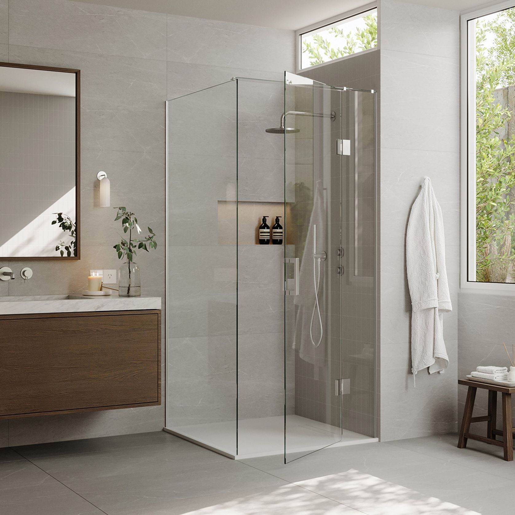 Ebony & Ivory Stone Shower gallery detail image