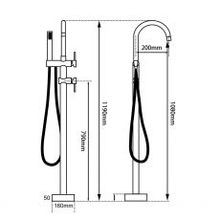 Freestanding Bath Mixer Gun Metal Grey gallery detail image