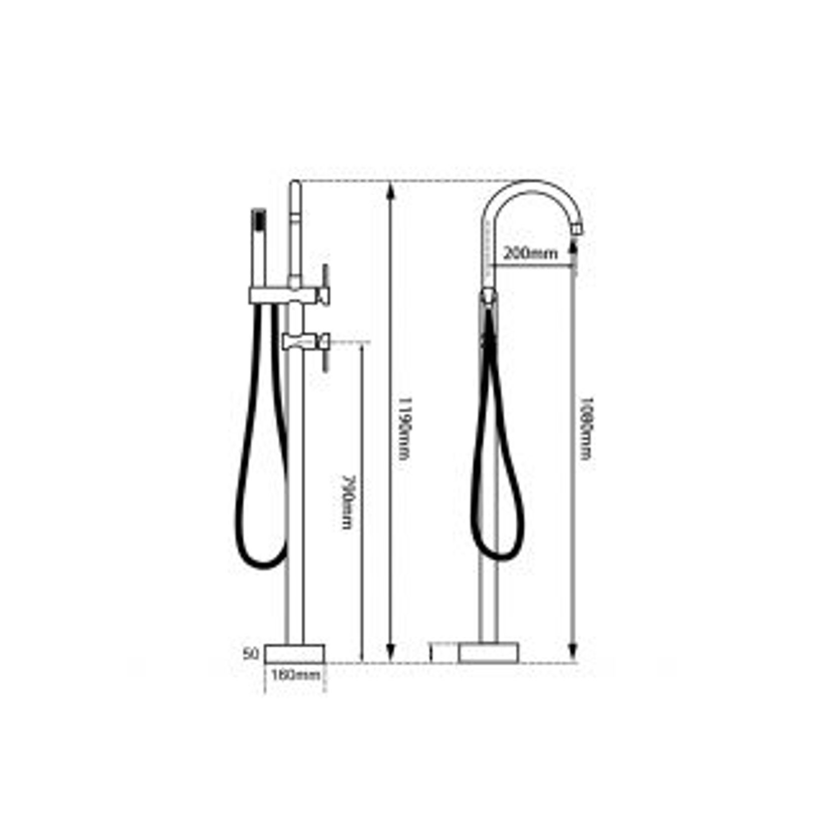 Freestanding Bath Mixer Gun Metal Grey gallery detail image