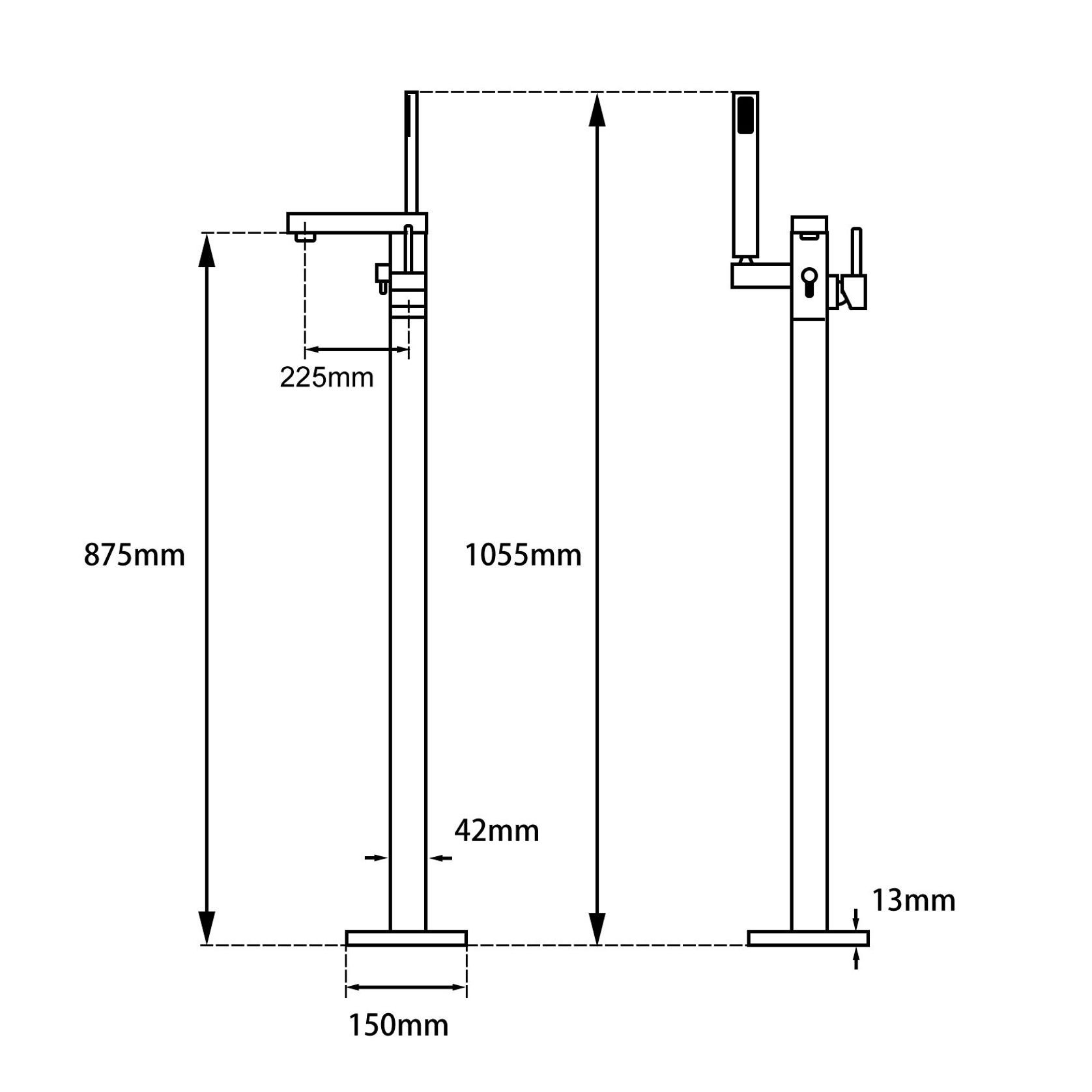 Square Freestanding Bath Mixer GM0117.BS gallery detail image