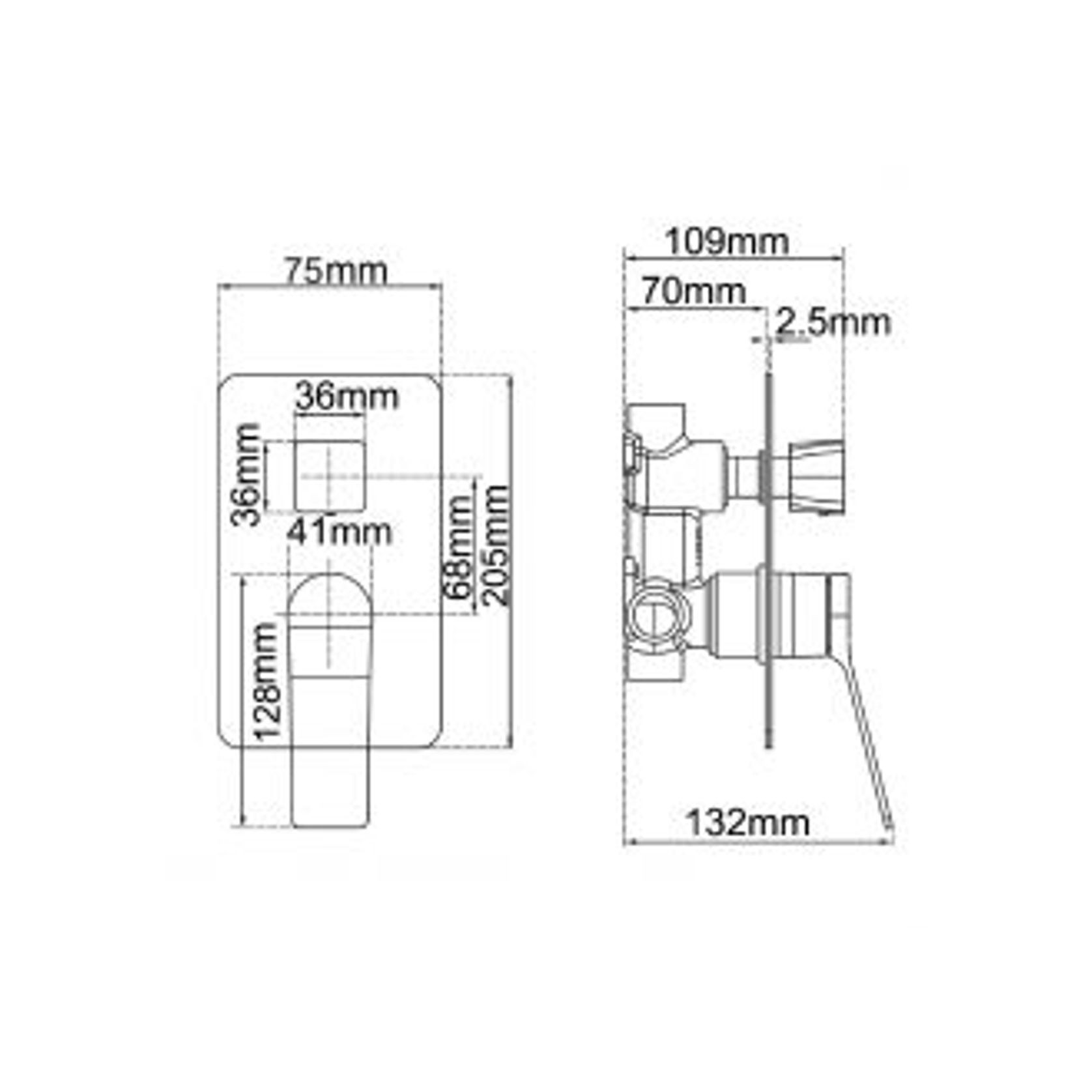 RUSHY Square Wall Mixer With Diverter CH0155.ST gallery detail image