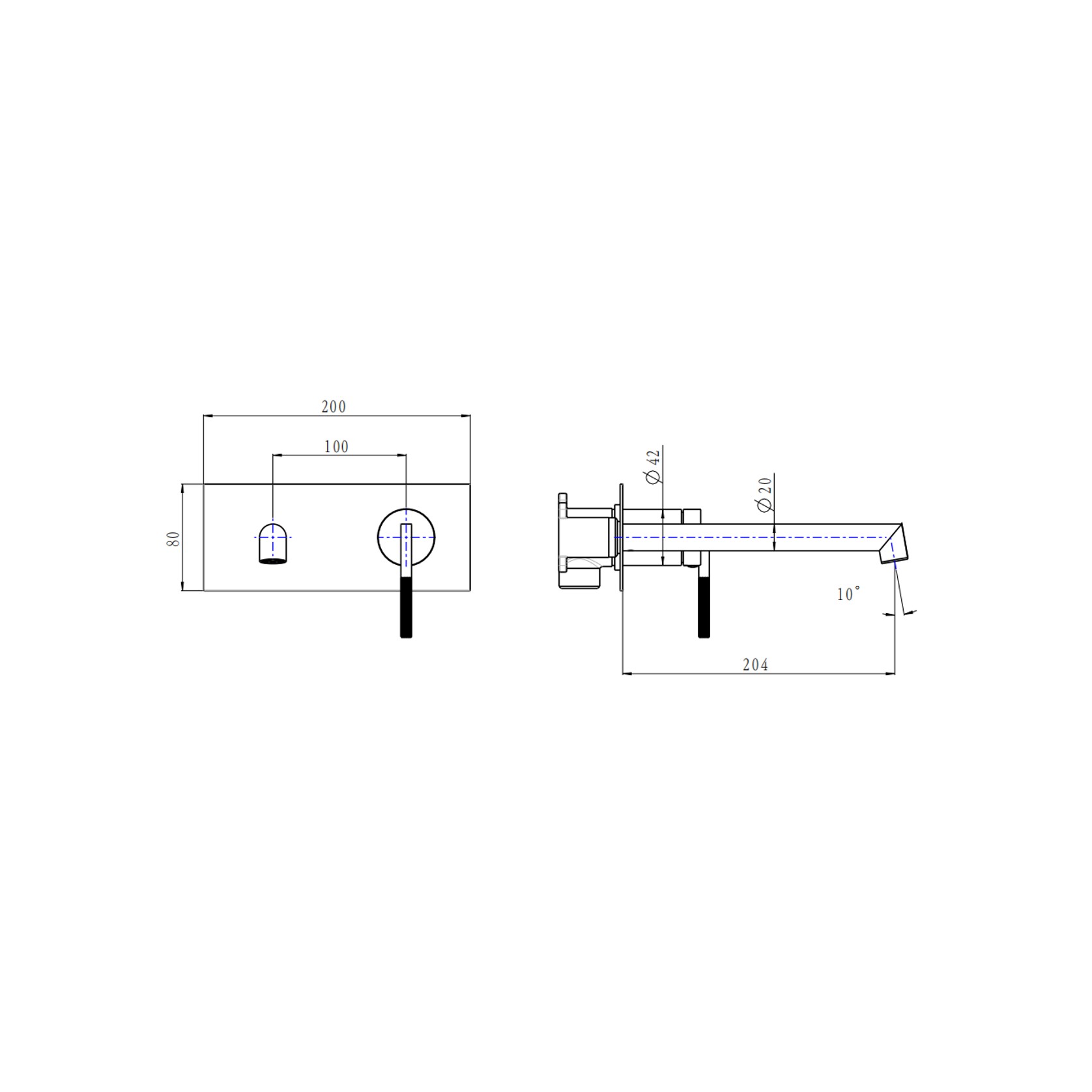 CADDENCE Brushed Nickel Wall Mixer with Spout BU0243.BM gallery detail image