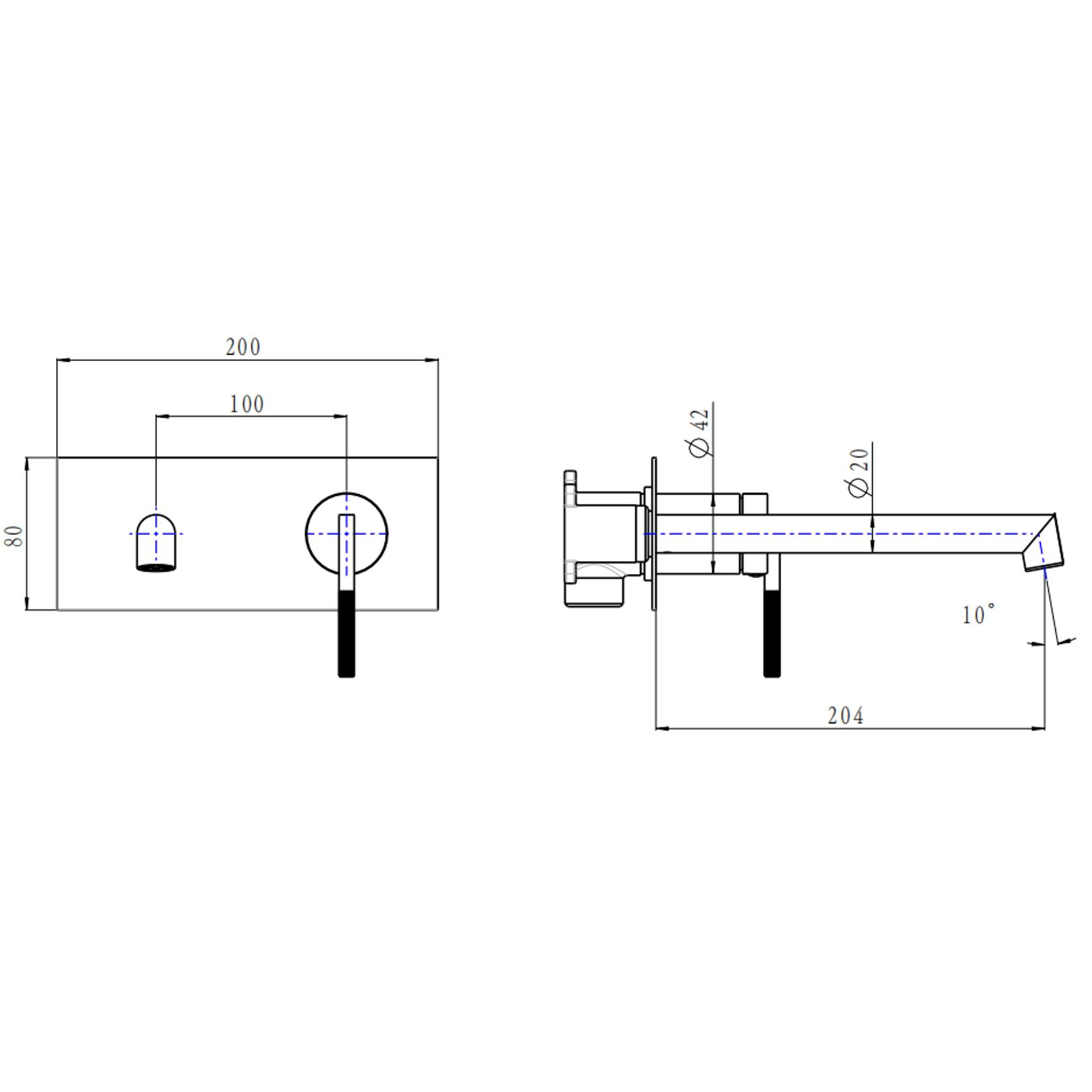 Caddence Wall Mixer with Spout Brushed Nickel gallery detail image