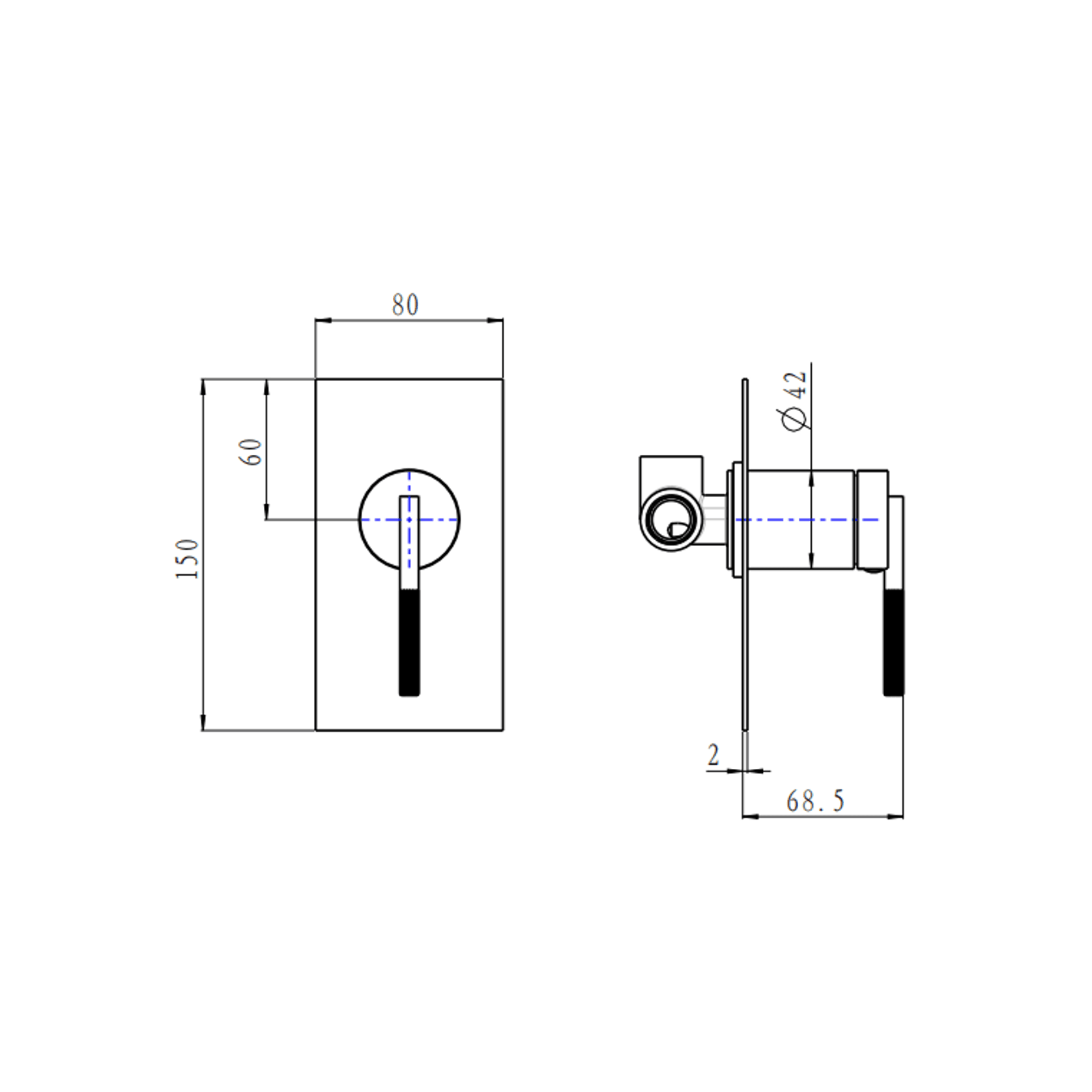 Caddence Wall Mixer Brushed Brass gallery detail image