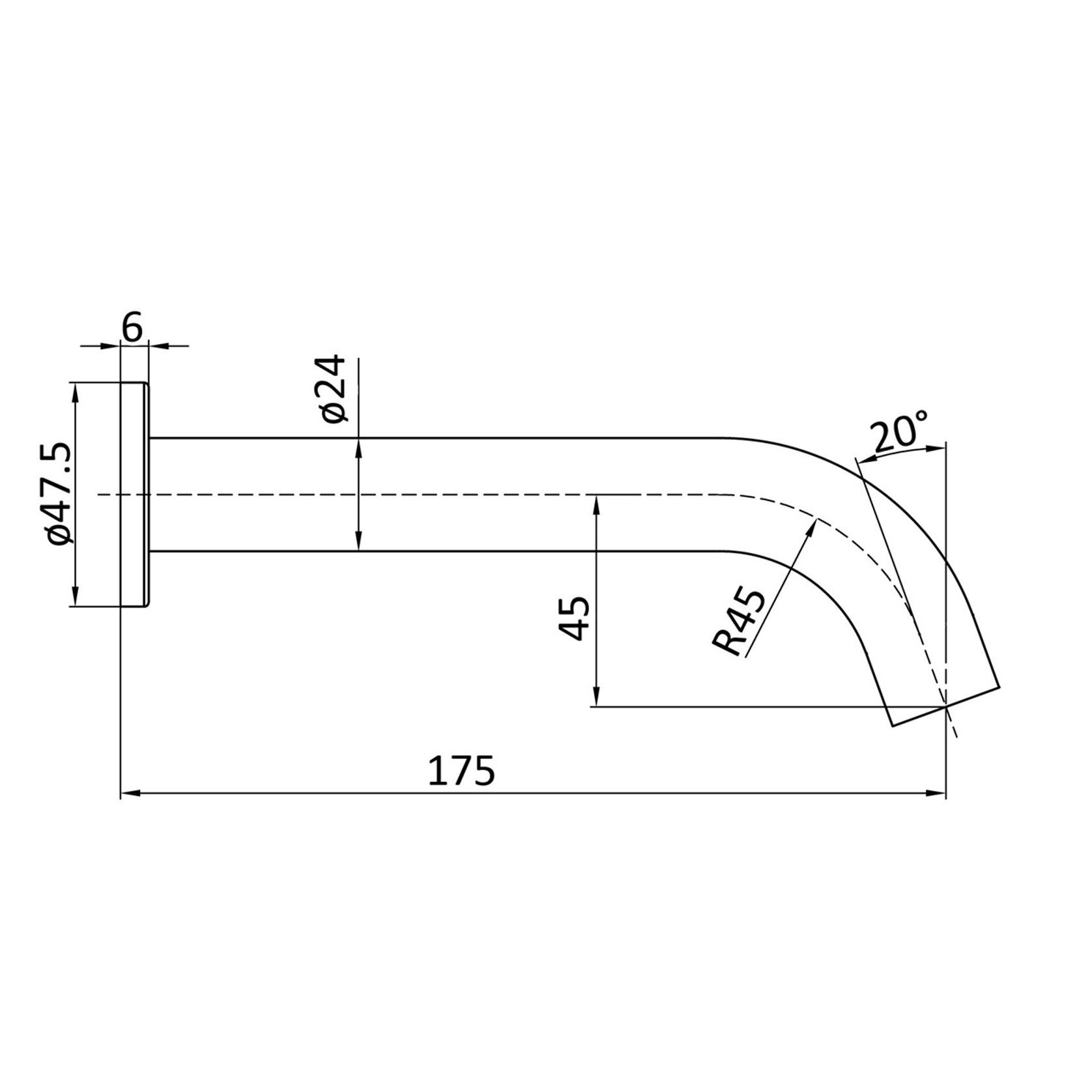 Unika Hali Curved Bath Spout gallery detail image
