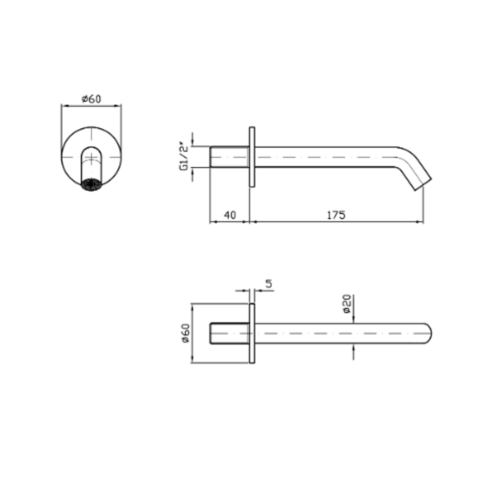 Gill Wall Spout 175mm gallery detail image