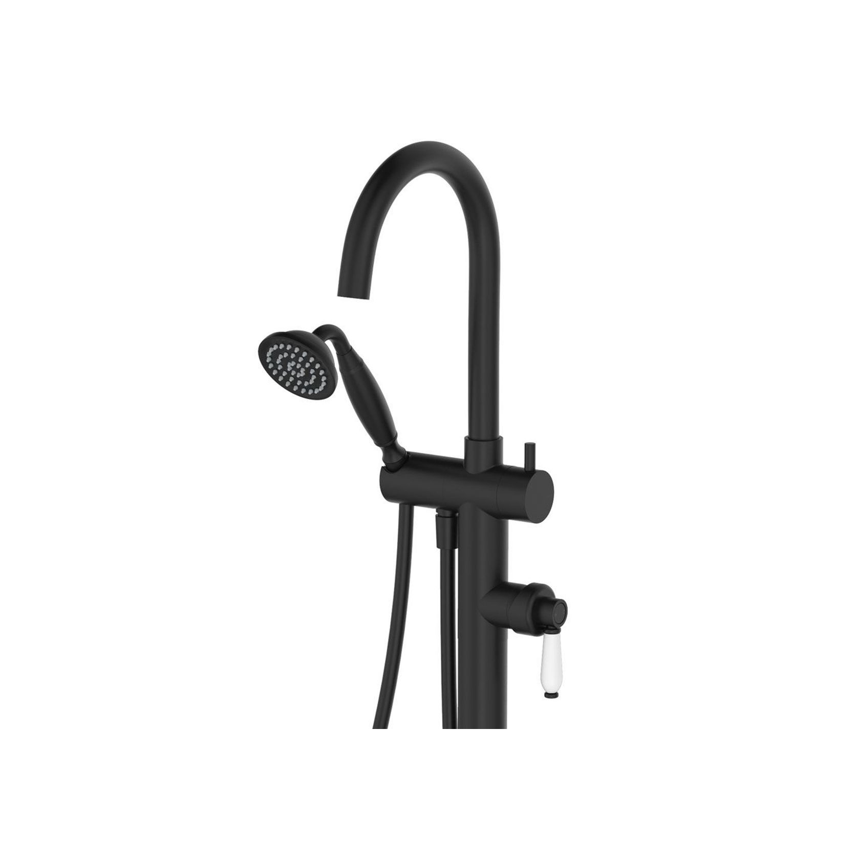 * Eleanor Floor Mixer & Shower with Ceramic Handle gallery detail image