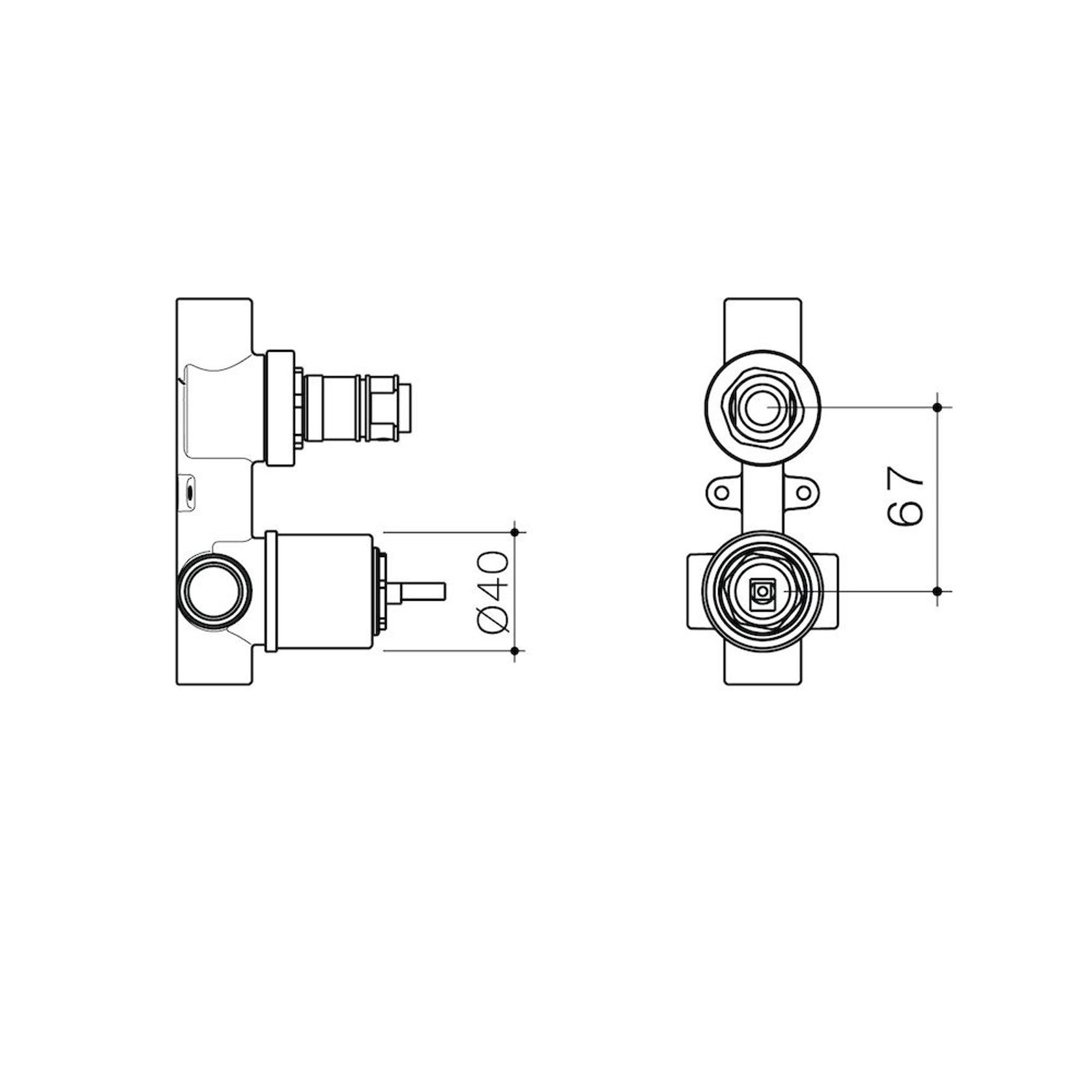 Universal Bath/Shower Mixer with Diverter Inwall Body gallery detail image