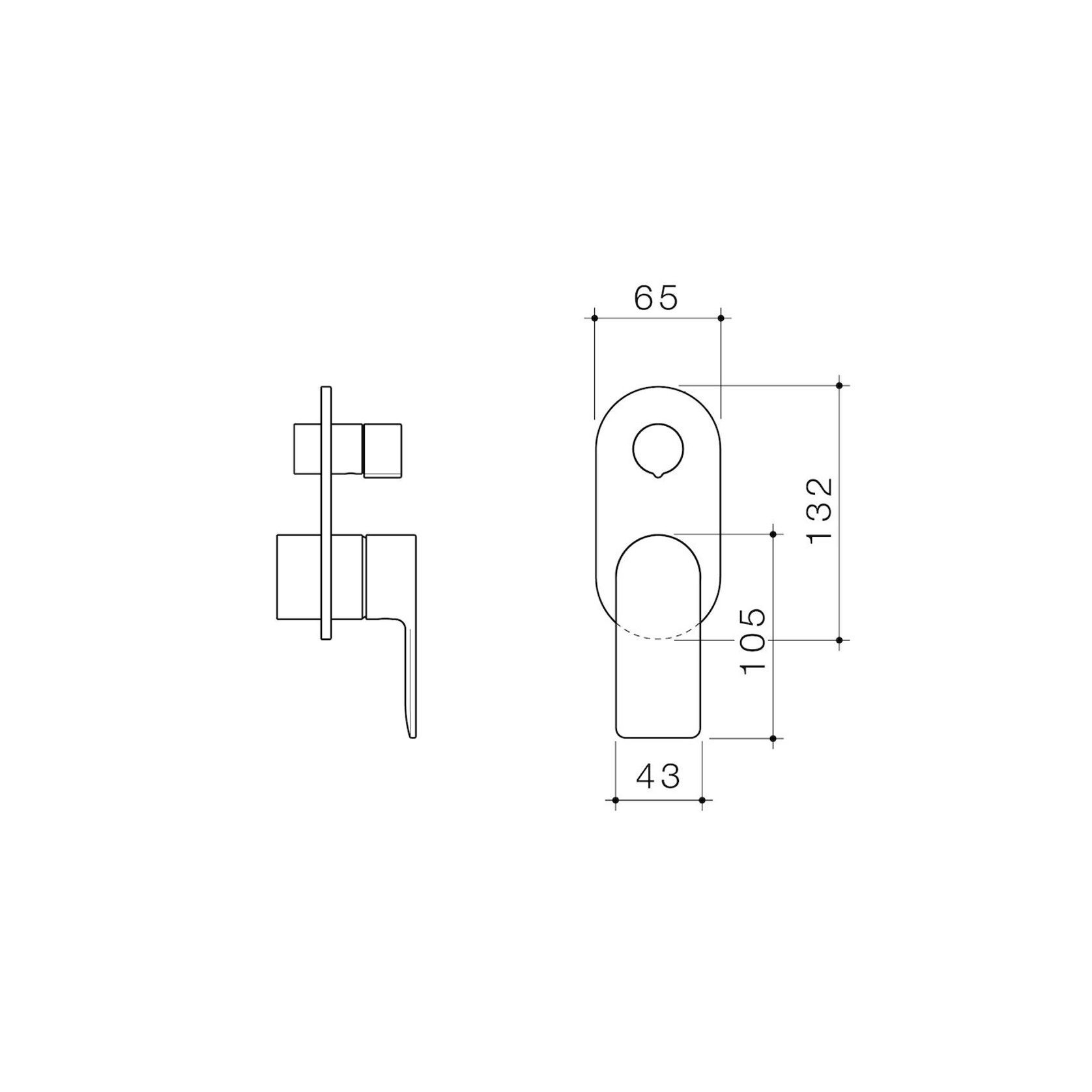 Urbane II Bath/Shower Mixer with Diverter Trim Kit Rounded Cover Plate gallery detail image