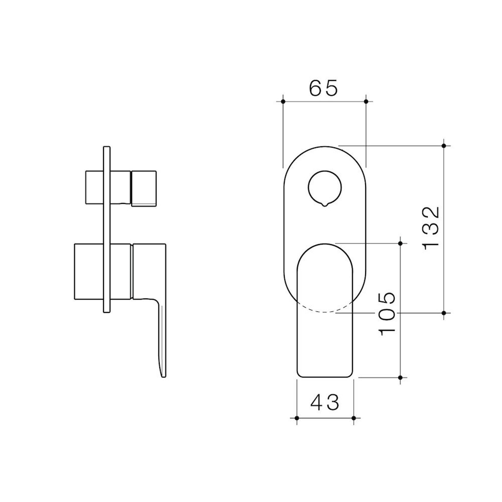 Urbane II Bath/Shower Mixer with Diverter Trim Kit Rounded Cover Plate gallery detail image