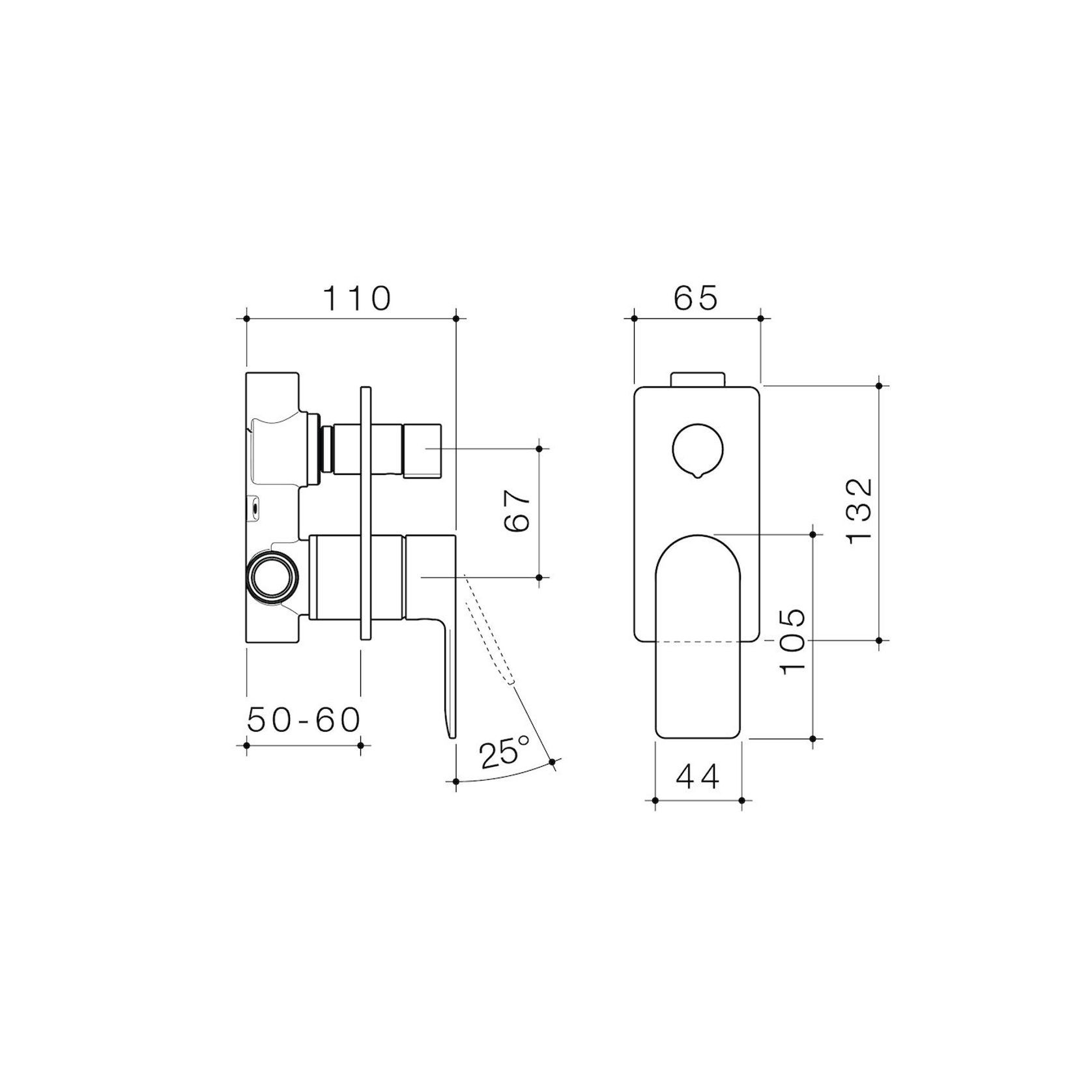 Urbane II Bath/Shower Mixer w/ Diverter Rectangle Cover gallery detail image