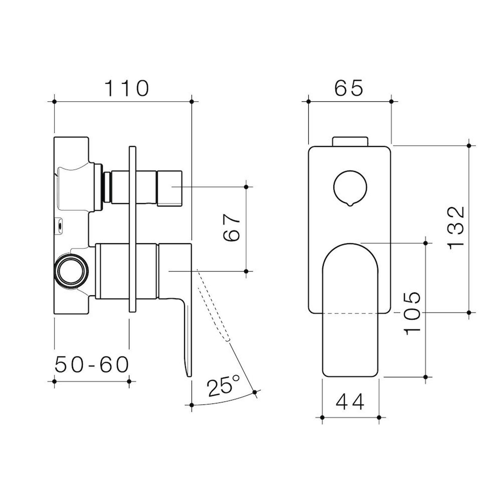 Urbane II Bath/Shower Mixer w/ Diverter Rectangle Cover gallery detail image
