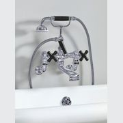 The Water Monopoly - Rockwell Wall-Mounted Bath Mixer With Handshower & Metal/Coloured Crosshead Taps gallery detail image