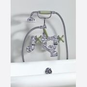 The Water Monopoly - Rockwell Wall-Mounted Bath Mixer With Handshower & Metal/Coloured Crosshead Taps gallery detail image