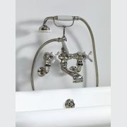 The Water Monopoly - Rockwell Wall-Mounted Bath Mixer With Handshower & Metal/Coloured Crosshead Taps gallery detail image