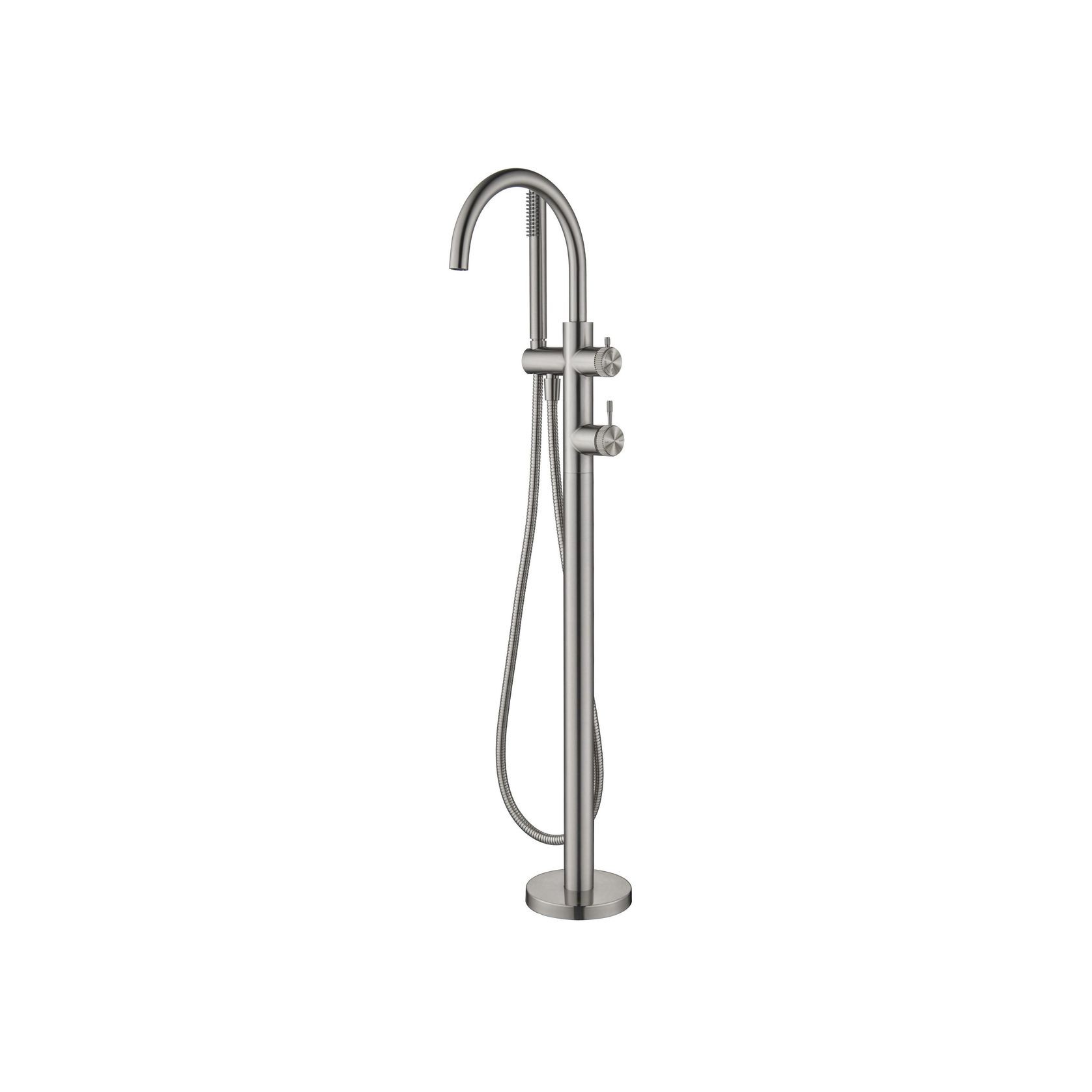 Mica Fluted Freestanding Bath Mixer with Hand Shower gallery detail image