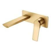 Rushy Wall Mixer with Spout Brushed Brass gallery detail image
