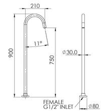 Luna Bath Filler Free Standing Spout gallery detail image