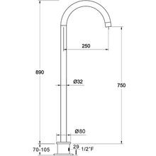 Carbon Floor Mounted Bath Spout Satin Black gallery detail image