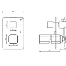 Cube Shower Divert Mixer Brushed Nickel gallery detail image