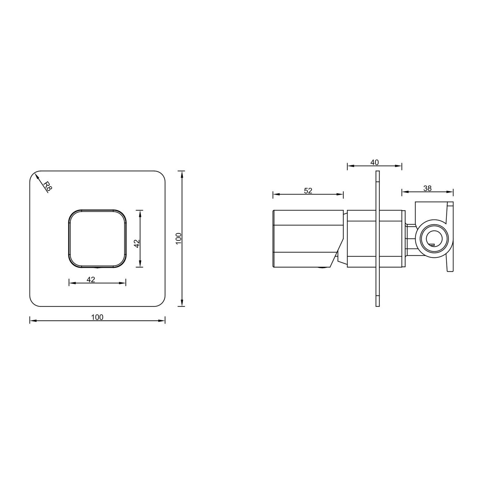 Cube Round Shower/Bath Mixer Brushed Nickel gallery detail image