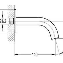 Elisa Wall Mounted Short Bath Spout Chrome gallery detail image
