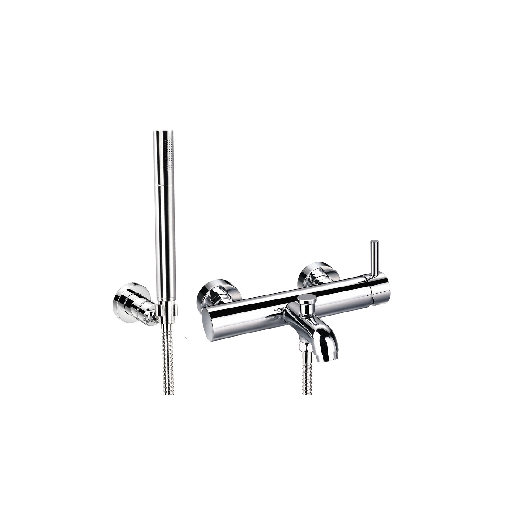 Elisa Wall Mounted Bath Mixer and Shower Set Chrome gallery detail image