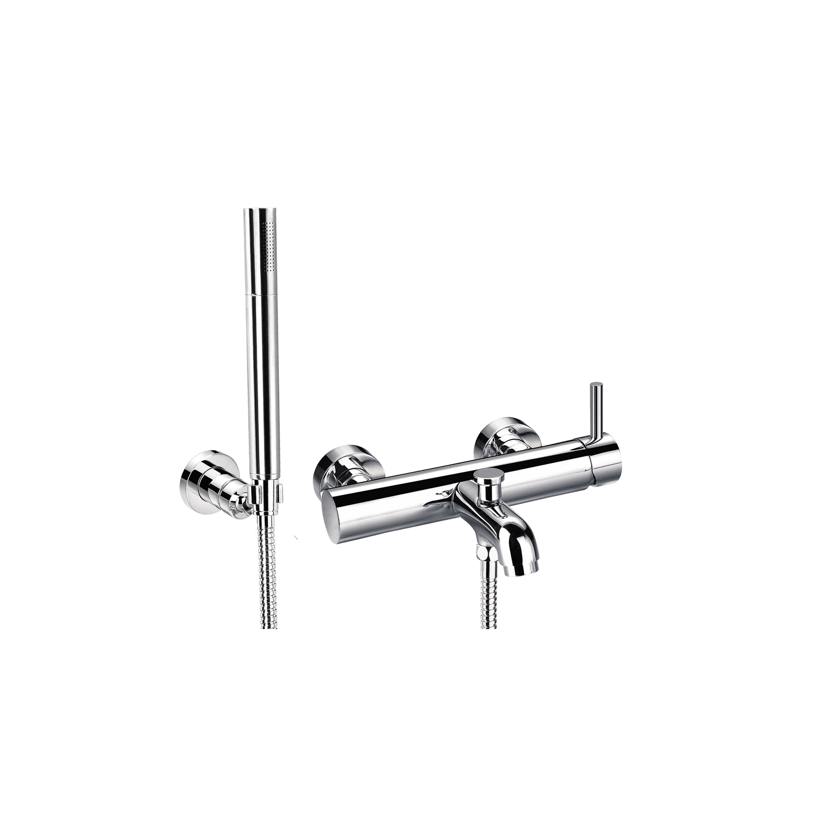 Elisa Wall Mounted Bath Mixer and Shower Set Chrome gallery detail image