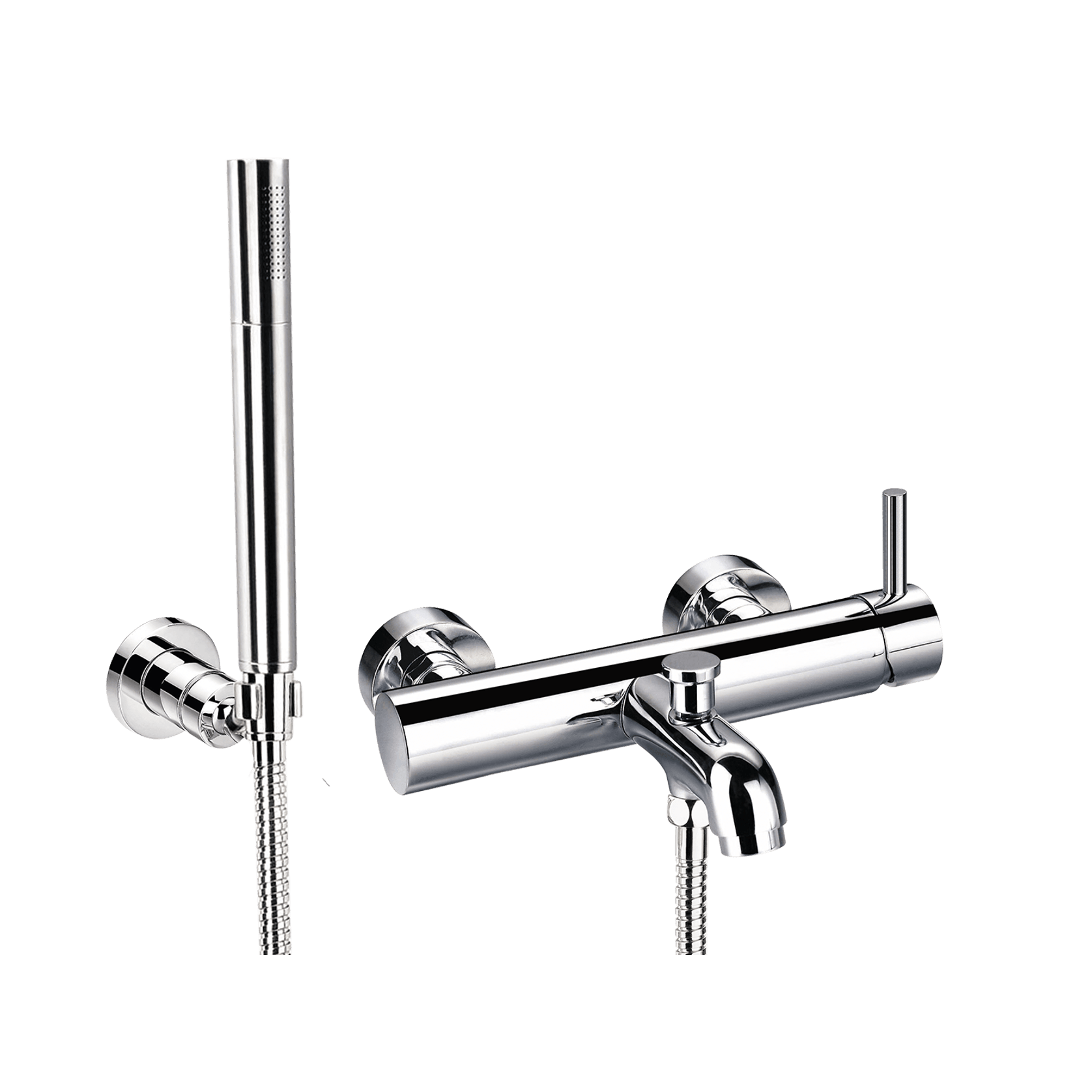Elisa Wall Mounted Bath Mixer and Shower Set Chrome gallery detail image