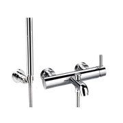 Elisa Wall Mounted Bath Mixer and Shower Set Chrome gallery detail image