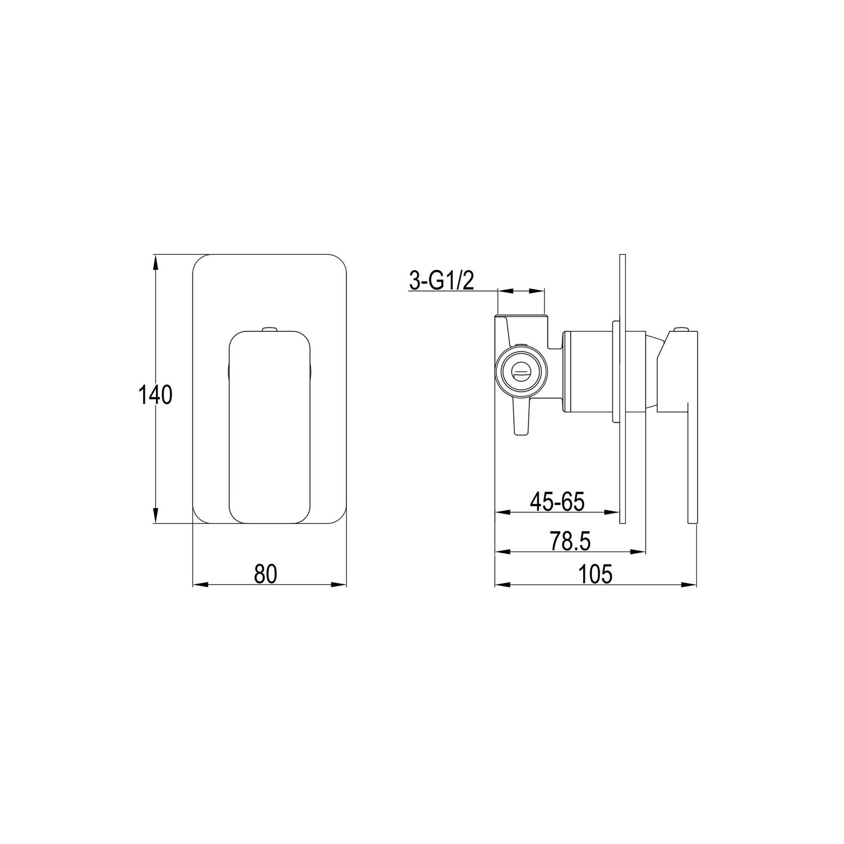 Flint Shower/Bath Mixer Gun Metal gallery detail image